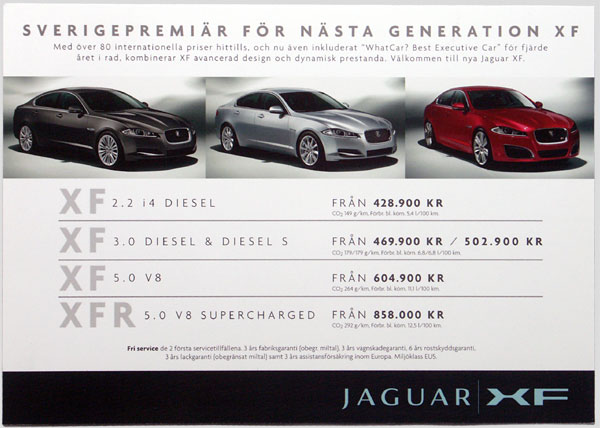 Reklamblad Jaguar XF