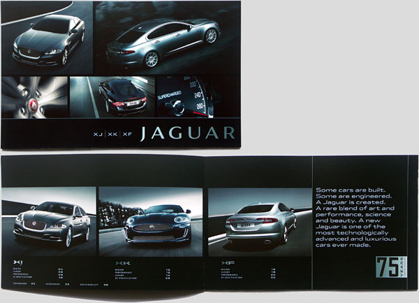 Jaguar XJ, XK and XF brochure.