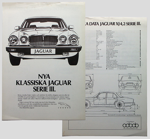Reklamblad Jaguar XJ