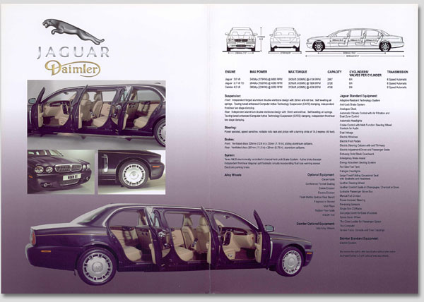 Broschyr Jaguar XJ/Daimler - Wilcox limousines